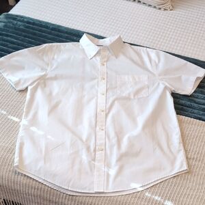 Croft & Barrow Men's White Casual Button Down Shirt Size L